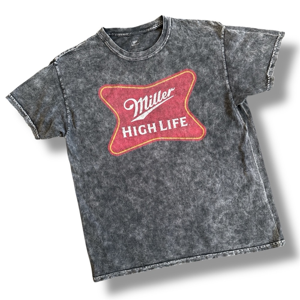 Grey Miller High Life Stone Wash T Shirt